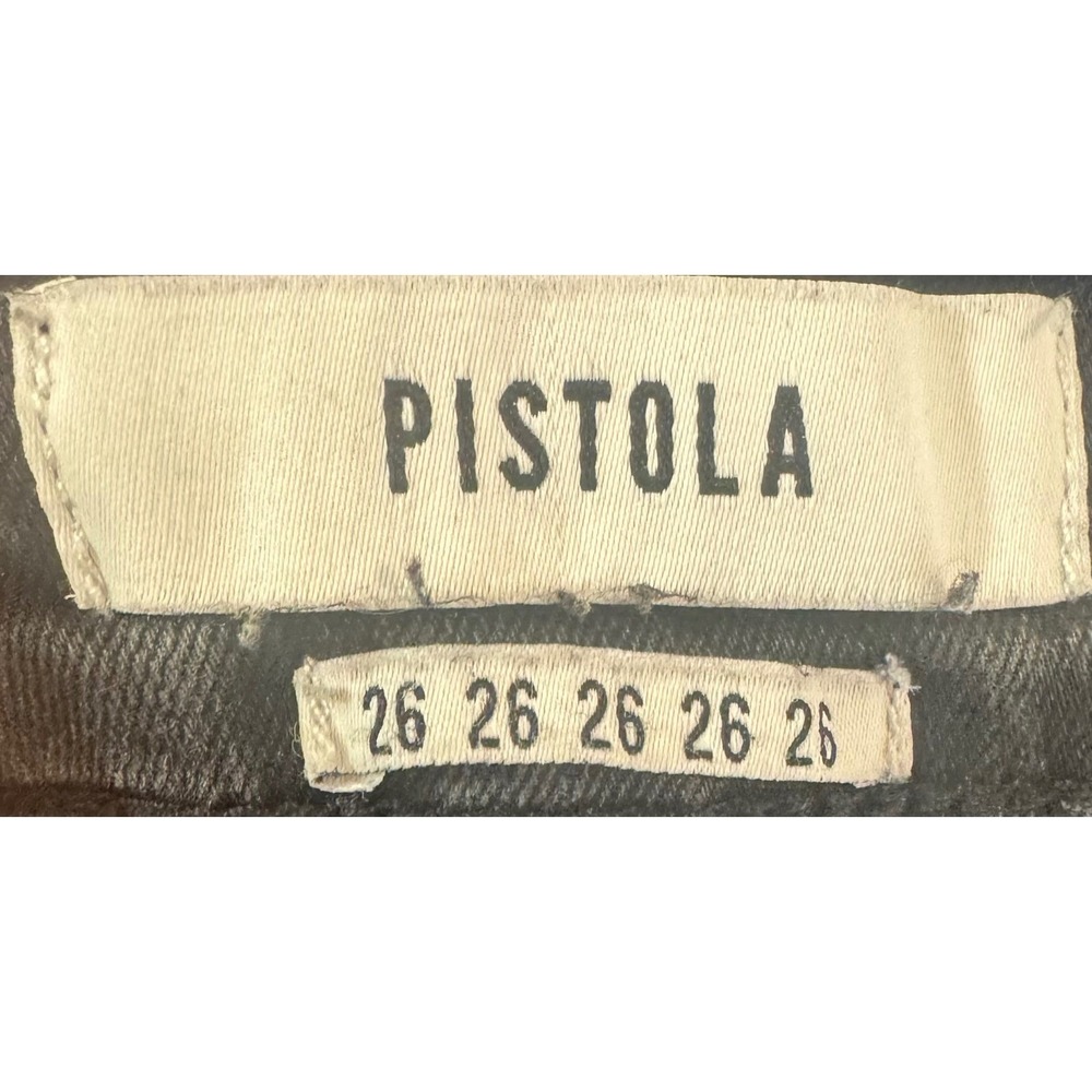 Women's Pistola Black Skinny‎ Jeans Dark Wash Raw Chewed Hem size 26 - Picture 7 of 11